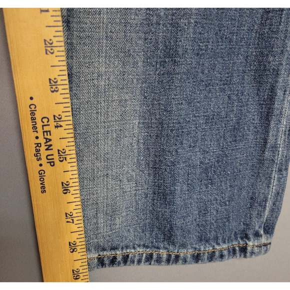 Express Kingston Jeans Mens 36x30 Blue Distressed Straight Leg Classic Fit Denim - Picture 12 of 16